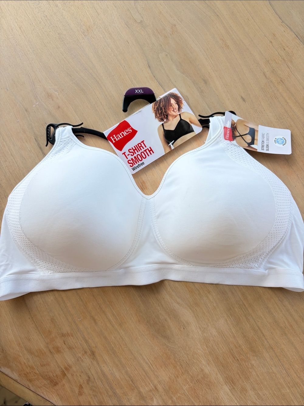 Hanes T-Shirt Smooth Wireless Bra - White